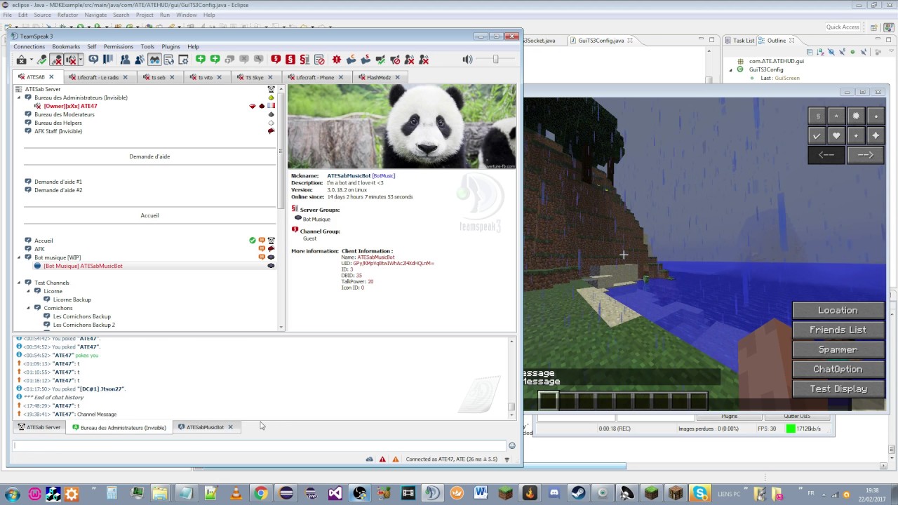 ATEHUD1.4: Teamspeak 3 Integration #1 [WIP] (Minecraft 1.8)