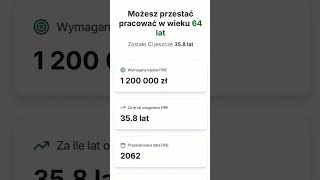 Ile lat pracy naprawdę Cię czeka? #finanse  #pieniądze #oszczedzanie #inwestowanie #fire #emerytura