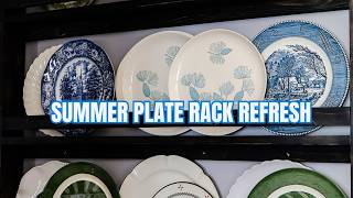 HOW I STYLED MY PLATE RACK FOR SUMMER | COZY SUMMER DECORATING IDEAS