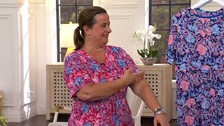 Stan Herman Heirloom Floral Cotton Jersey Maxi Dress on QVC screenshot 3