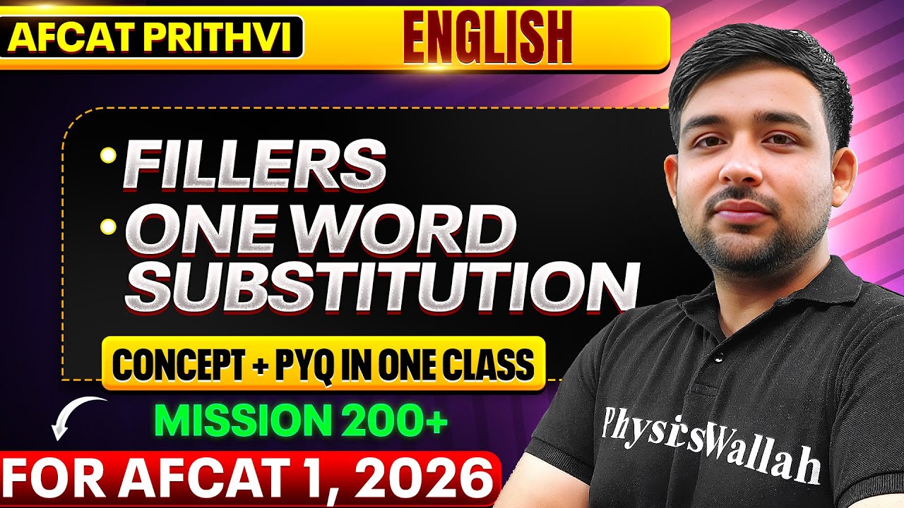 Complete Fillers & One Word Substitution For AFCAT 1, 2026 | English For AFCAT 1, 2026 | AFCAT Exam