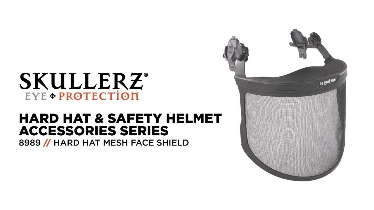 Skullerz 8989 Mesh Face Shield Provides Breathable Face Protection on Ergodyne Hard Hats & Helmets