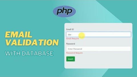 PHP Validation for Email ID || PHP email already exists validation | Email validation with Database