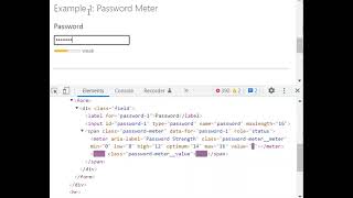 Demo on ARIA role status for a password strength meter (Screen reader: NVDA)