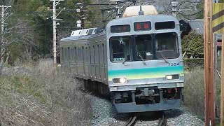 [警笛2回あり]秩父鉄道7500系7504編成 上長瀞駅付近通過