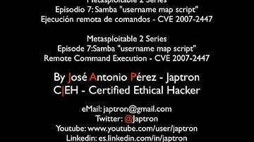 Metasploitable 2 Series - Episode 7 - Samba "username map script" Remote Command Execution
