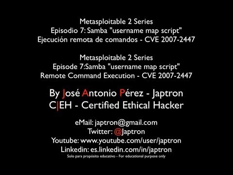 Metasploitable 2 Series - Episode 7 - Samba "username map script" Remote Command Execution