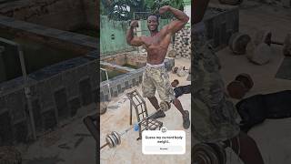 African Natural Bodybuilder Flex Muscle After Training Hard