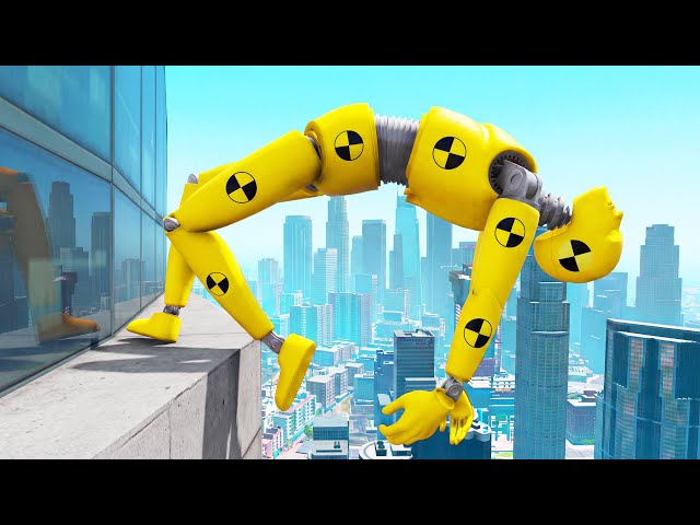 GTA 5 Crash Test Dummy Crazy Ragdolls and Falls! #3 (Funny Video)