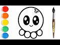 Cute Octopus Drawing, Colouring for Kids and Toddlers / Kids Drawing Lesson