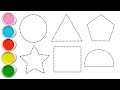 Shapes drawing for kids, Learn 2d shapes, colors for toddlers, Shapes Name, Shapes Song for kids