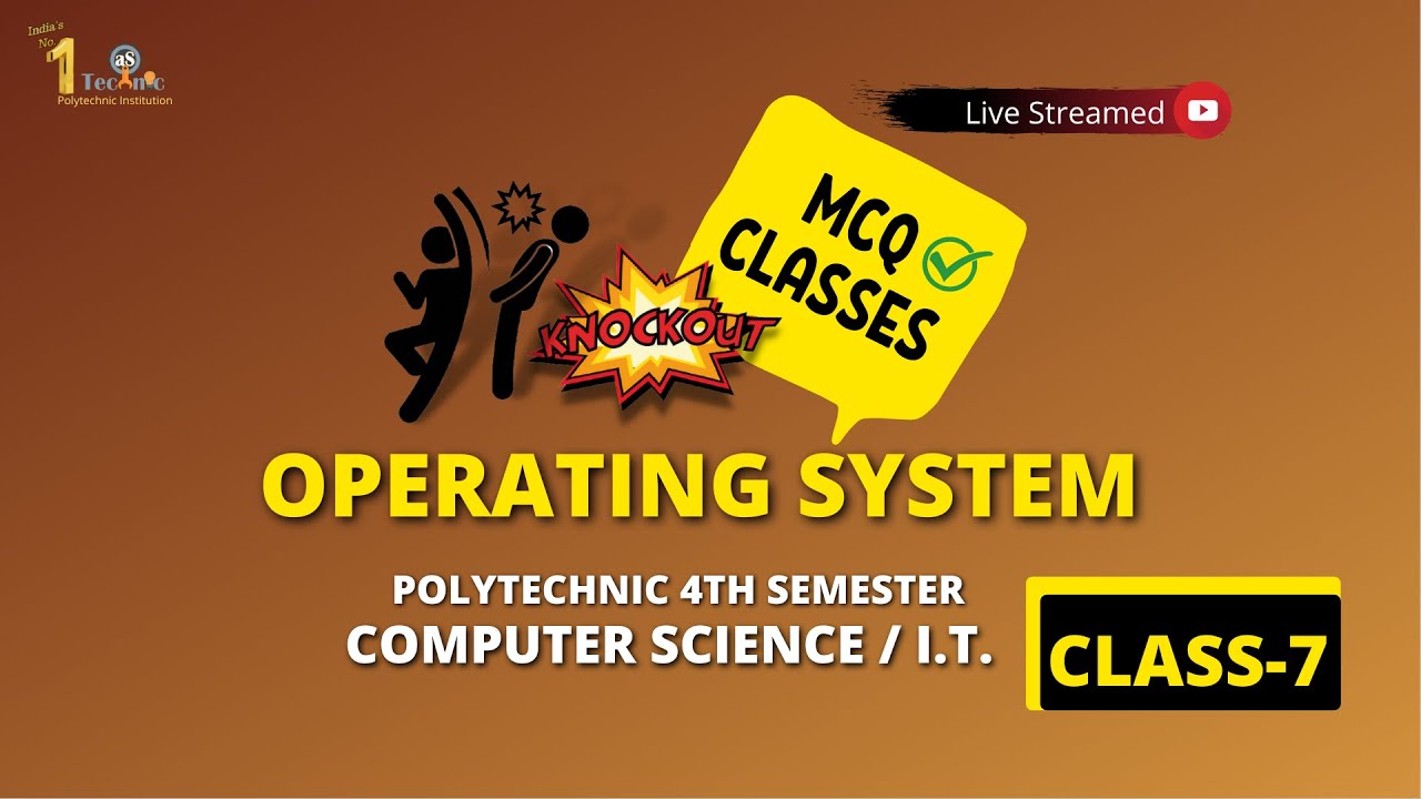 #7 operating system | POLYTECHNIC 4th Semester computer science and IT| polytechnic Mcq Exam