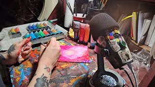 asmr paint with me!! acrylic painting on a canvas (ft. brushing, lid sounds, water, crinkles) ◕⁠‿⁠◕