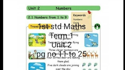 1st std Maths- Term 1- Unit 2 - Numbers - Numbers from 1 to 9 ( pg no 11 to 25)