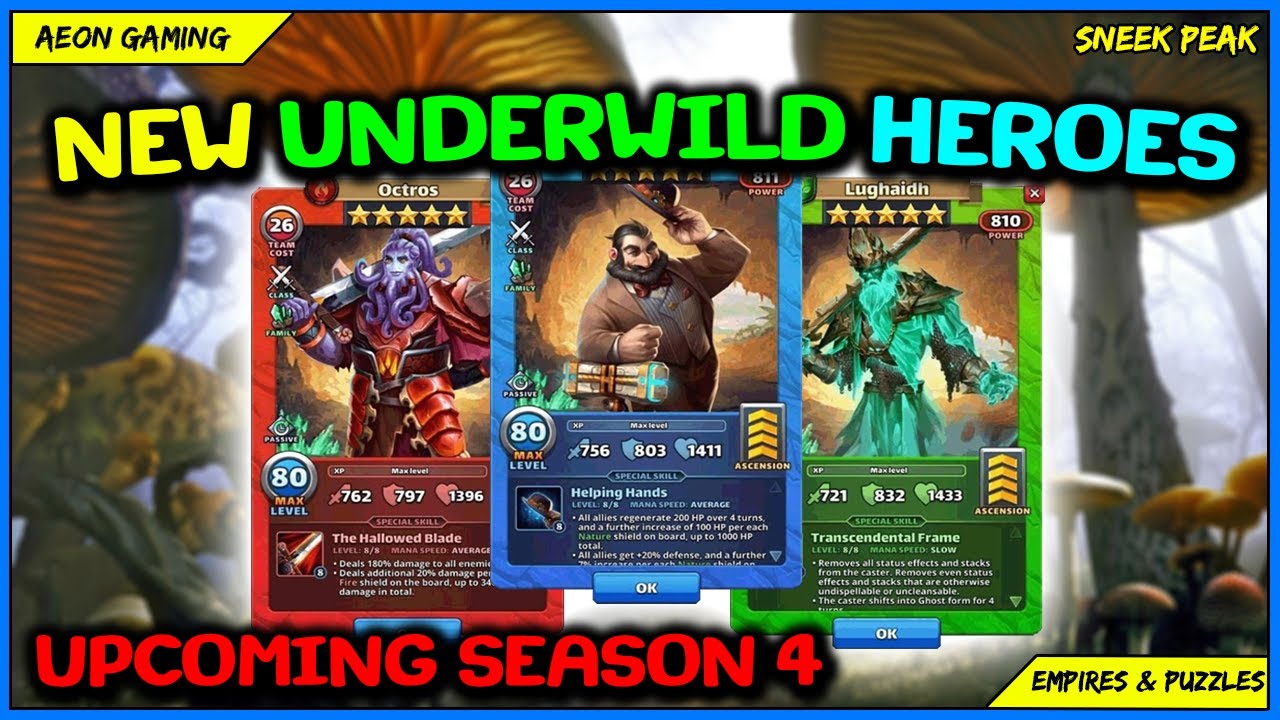 New Heroes on Underwild Season 4 Empires & Puzzles Sneek Peak YouTube