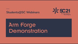 SCC: Arm Forge Demonstration