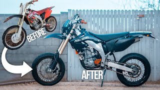 Building a Honda CRF450R Supermoto in 10 Minutes