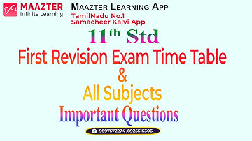11th Std | Revision Exam Time Table & All Subjects Important Questions in One Video