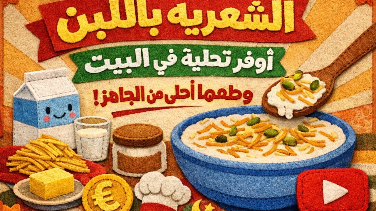  الشعريه باللبن أوفر تحلية في البيت وطعمها أحلى من الجاهز!(حلو سريع بـ أقل تكلفة! الشعريه باللبن )