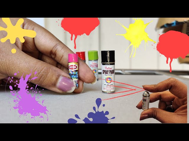 DIY Realistic Miniature Spray Paint can Tutorial, How to make Miniature  Spray Paint