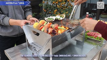 Hướng dẫn lắp đặt và sử dụng bếp nướng than hoa BBQ loại Size M thương hiệu ANYBUY