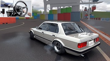 Drifting BMW E30 at Docks - Assetto Corsa | Steering Wheel Gameplay