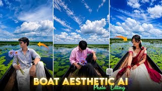 Trending BOAT Aesthetic AI Photo Editing Tutorial | Cinematic Lily Boat Background AI Photo Editing screenshot 5
