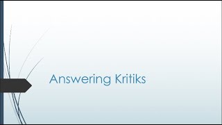 Answering Kritiks