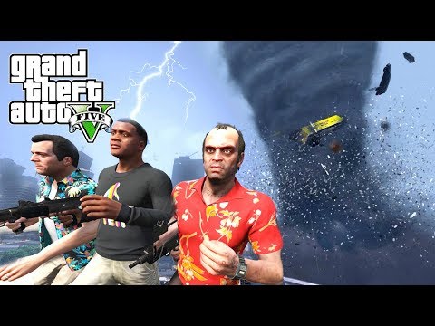 GTA 5 REAL LIFE MOD - TORNADO JUST HIT US!!! - MICHAEL FRANKLIN & TREVOR VACATION