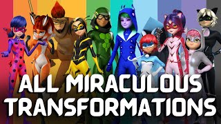 Miraculous: ALL Character Transformations and Unifications: Seasons 1-5 | Miraculous Ladybug