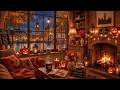 Velvet Halloween Autumn Caf&eacute; 🍂 Smooth Jazz Piano, Rain Sounds &amp; Crackling Fireplace for Deep Relax