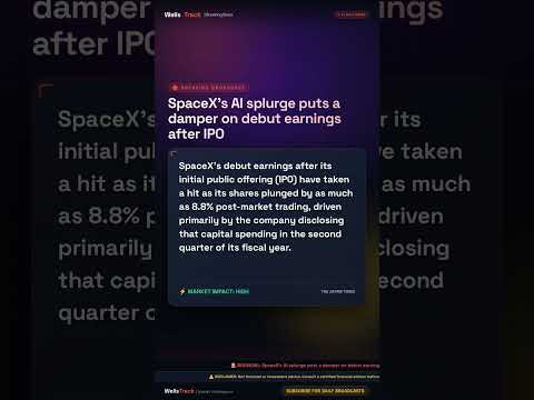 BREAKING NEWS: SpaceX’s AI splurge puts a damper on debut earnings after IPO #Shorts