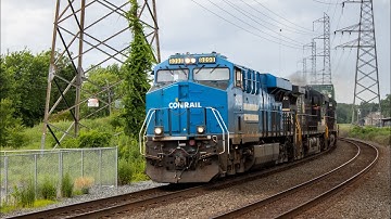 Full HD 60FPS: Norfolk Southern Conrail Heritage Unit Leads NS 20K Past Bound Brook 6/26/21