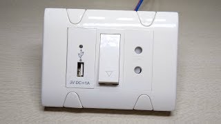 How to make USB charging point socket with 2 way switch