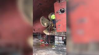 MPV Hirta Rudder and Propeller test in dry dock
