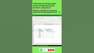 Perintah FIND pada Microsoft Excel #Shorts