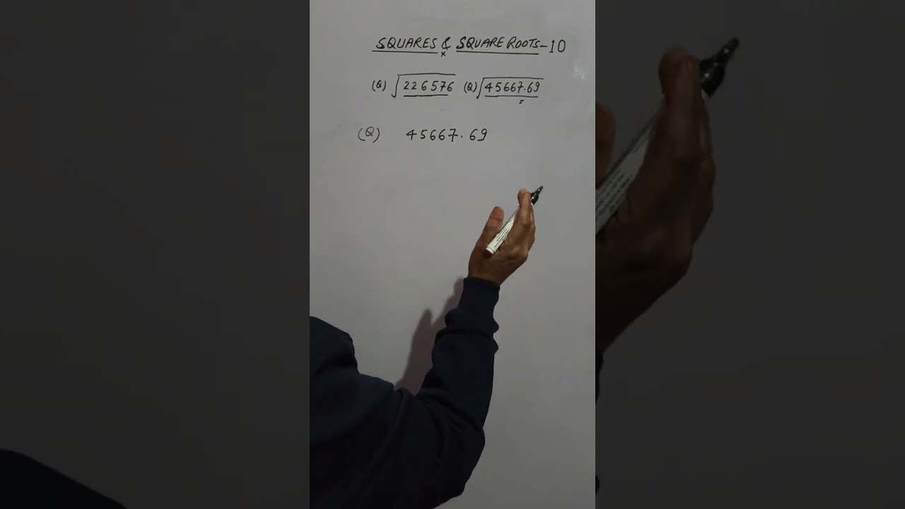 SQUARES and SQUARE ROOTS Video+10