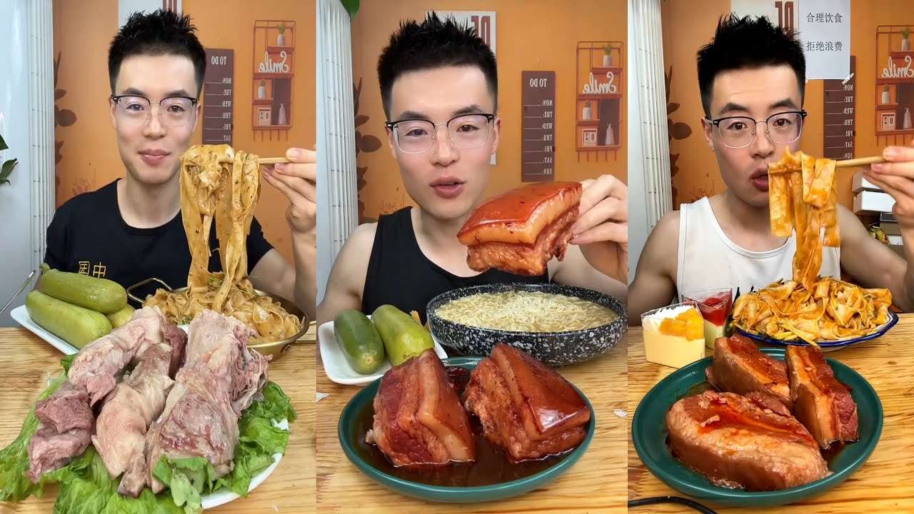 【ASMR】【MUKBANG】SPICY BRAISED PORK BELLY | EATING SHOW | CHINESE MUKBANG |食 ベ吃播 FANG ASMR #咀嚼音 #97
