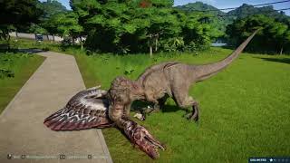 Jurassic World Evolution- Carnivore Rampage, Chaos, T. rex vs Spinosaurus, & Raptor Kills!