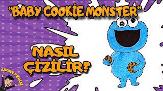 Easy Character Drawing - How to Draw Baby Cookie Monster?