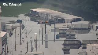 Hurricane Harvey: Fire burns in flooded chemical plant Flames Erupt At Flooded Chemical Plant In Texas