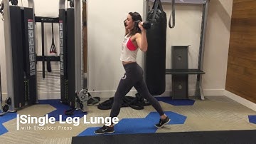 Single Leg Lunge with Bicep Curl and Shoulder Press