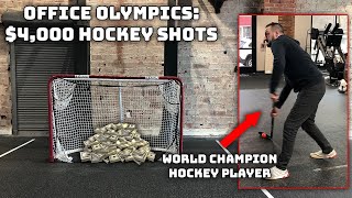 $4,000 Giveaway Hockey Shots | Office Olympics - Day 2