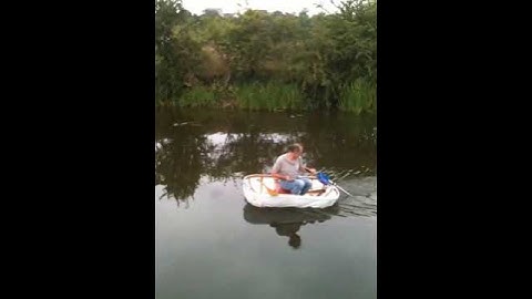 Coracle home built outboard and folding PVC/ply