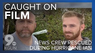 News crew covering hurricane Ian narrowly escapes