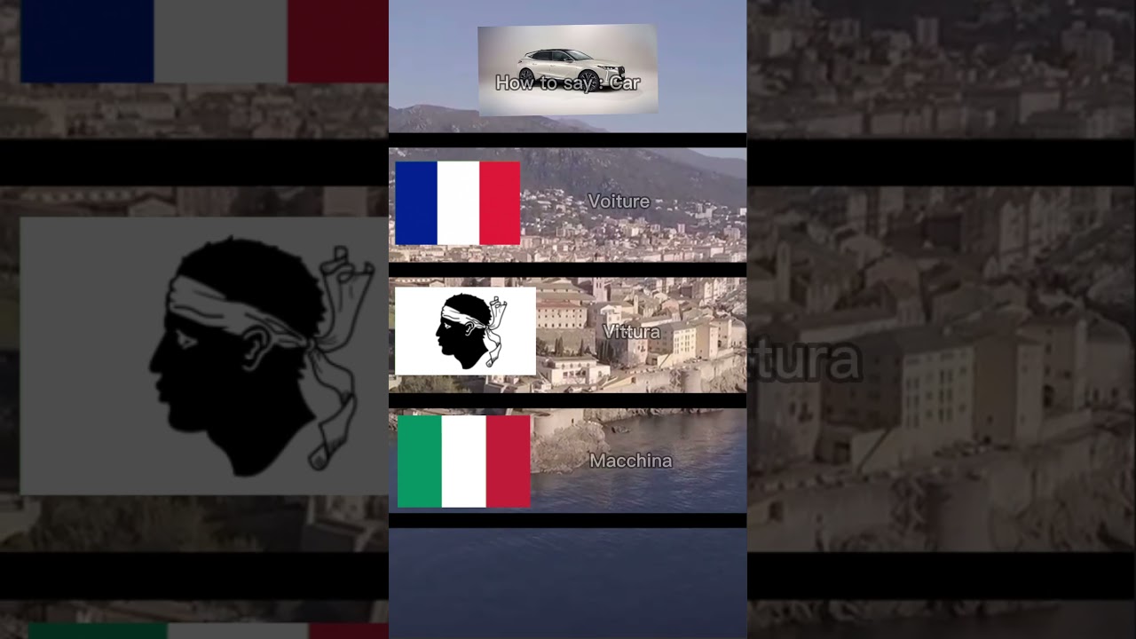 Comparision of French, Corsican and italian languages 