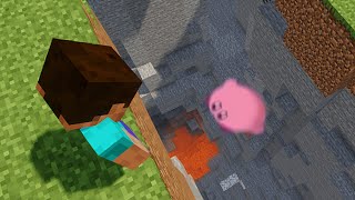 I threw Kirby in the canyon in Minecraft / kirby screaming falling meme