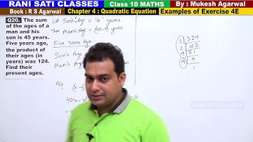 Class 10 Maths (Ex 4E Example 20) Quadratic Equations (RS Aggarwal 2020)
