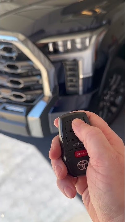 Remote start 2022 Toyota Tundra with factory remote key fob - YouTube