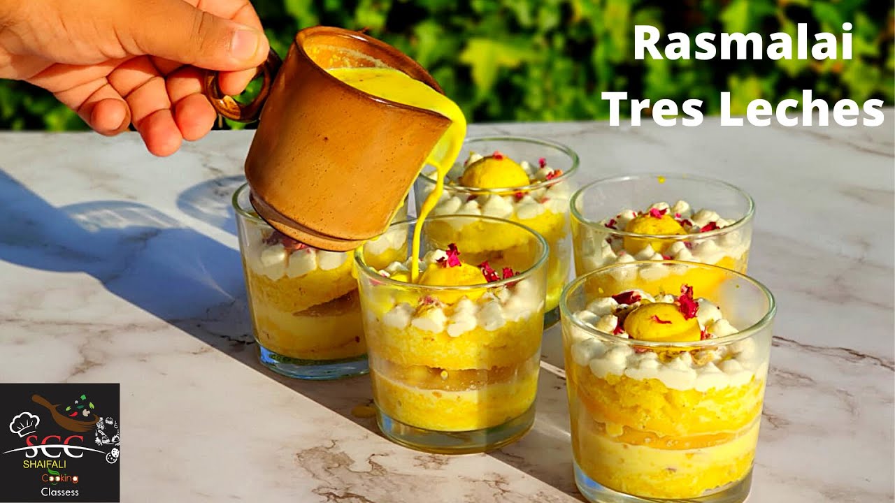 Rasmalai Tresleches | Eggless TresLeches cake | fusion cake | 